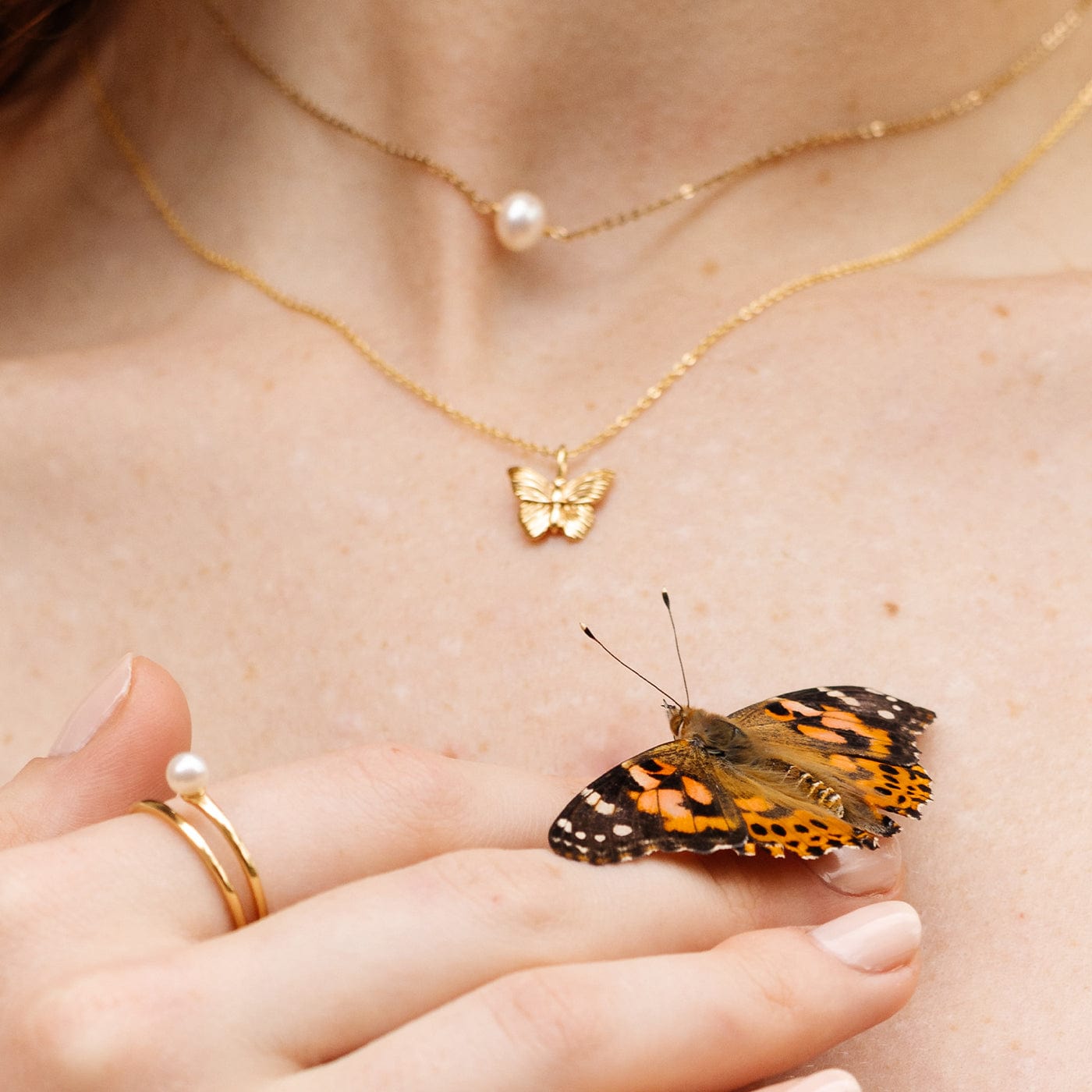 Idyllia pendant, Butterfly, Multicolored, Gold-tone plated | Swarovski
